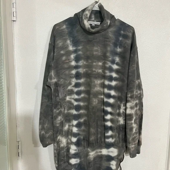 Young fabulous and broke mini zip, turtle neck, tie-dye, long sleeve dress SzM - Picture 7 of 16